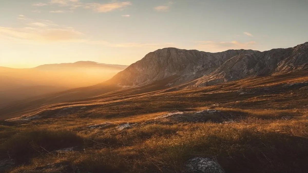 Rugged mountain landscape.